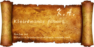 Kleinheincz Albert névjegykártya