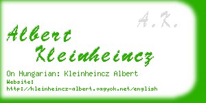 albert kleinheincz business card